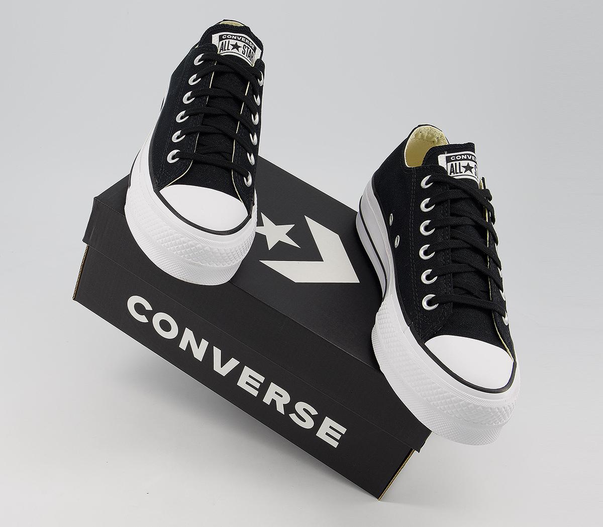 Converse All Star Low Platform Trainers Converse All Star Low Platform Trainers Black Black White