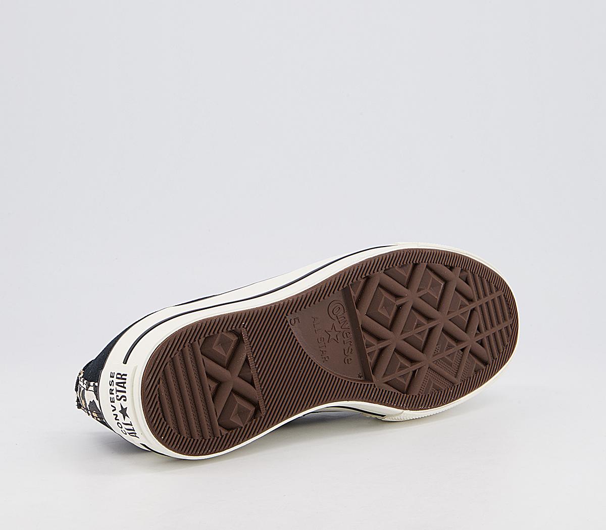 Converse All Star Low Platform Trainers Converse All Star Low Platform Trainers Black Light Fawn Egret Leopard