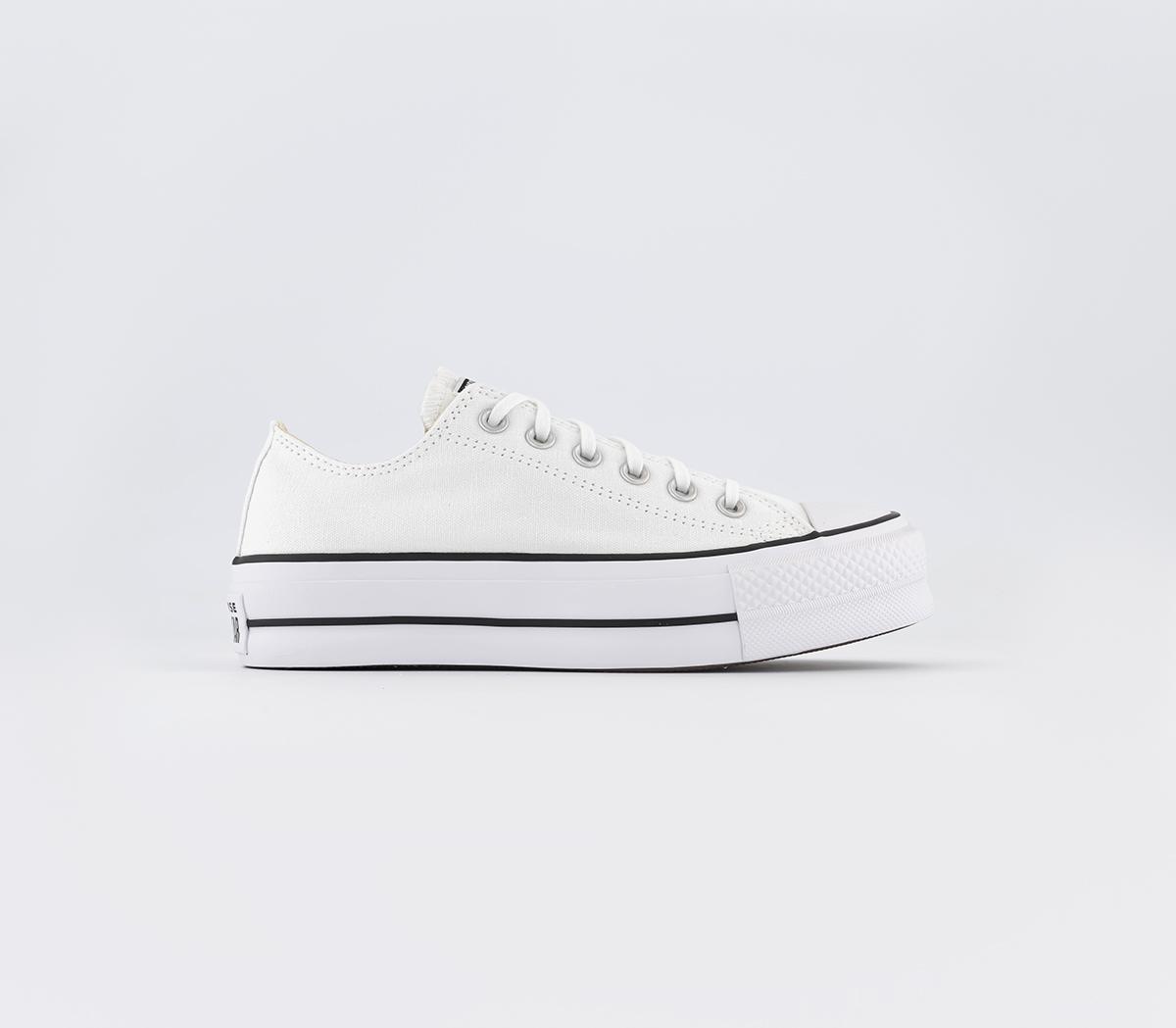 Kids All Star Low Platform White Canvas Trainers