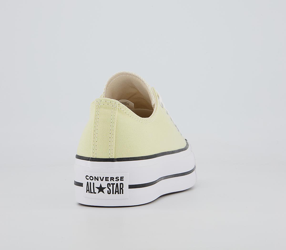 Converse All Star Low Platform Trainers Converse All Star Low Platform Trainers Lemon Drop Black White