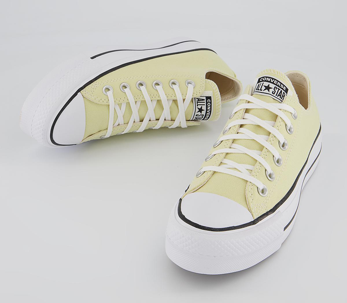 Converse All Star Low Platform Trainers Converse All Star Low Platform Trainers Lemon Drop Black White