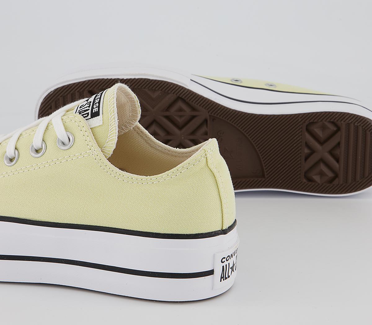 Converse All Star Low Platform Trainers Converse All Star Low Platform Trainers Lemon Drop Black White