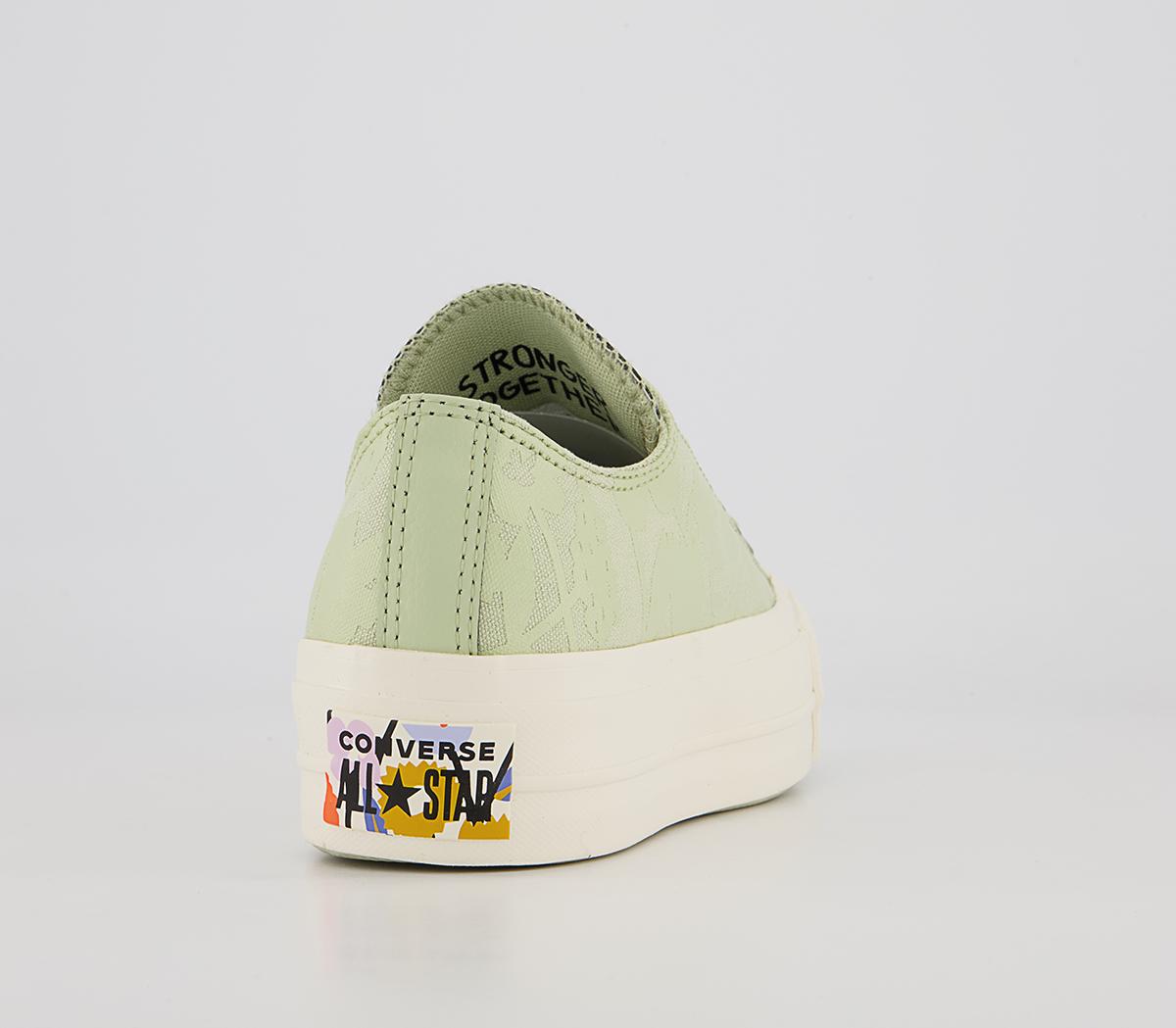 Converse All Star Low Lift Platform Trainers Converse All Star Low Lift Platform Trainers Olive Aura Egret Floral