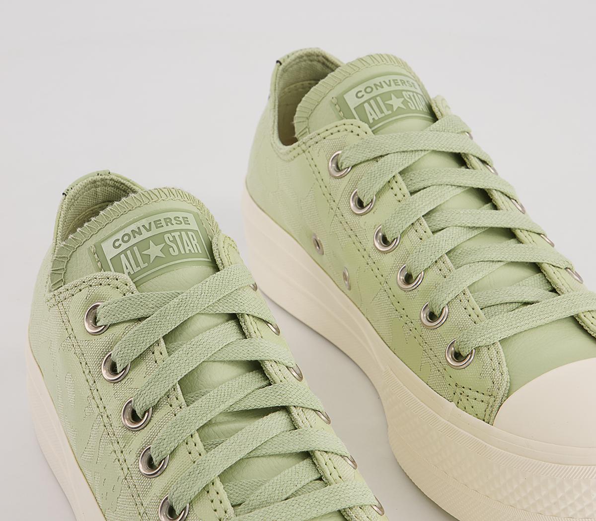 Converse All Star Low Lift Platform Trainers Converse All Star Low Lift Platform Trainers Olive Aura Egret Floral