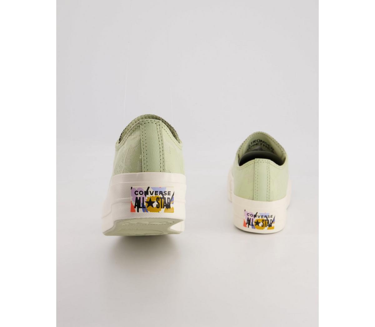 Converse All Star Low Lift Platform Trainers Converse All Star Low Lift Platform Trainers Olive Aura Egret Floral