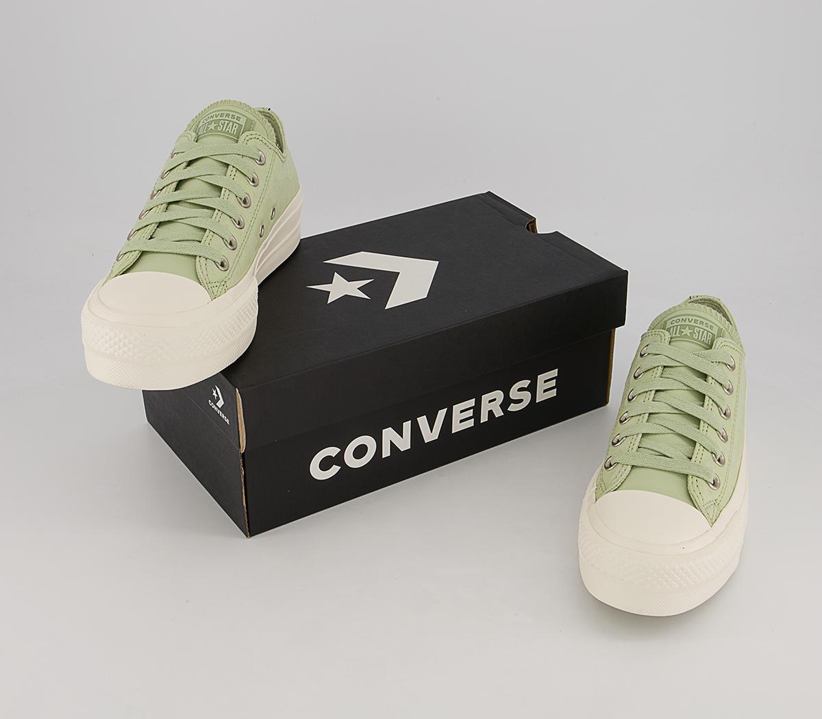 Converse All Star Low Lift Platform Trainers Converse All Star Low Lift Platform Trainers Olive Aura Egret Floral
