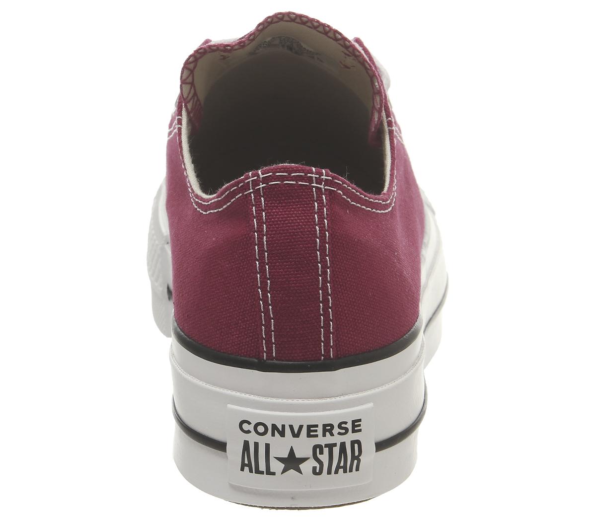 ConverseAll Star Low Platform TrainersRhubarb White Black