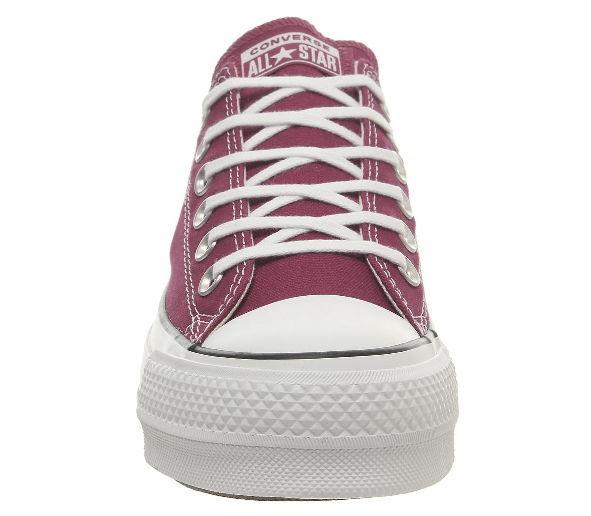 ConverseAll Star Low Platform TrainersRhubarb White Black
