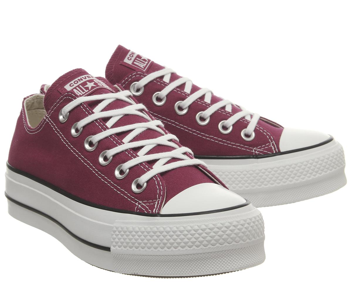 ConverseAll Star Low Platform TrainersRhubarb White Black