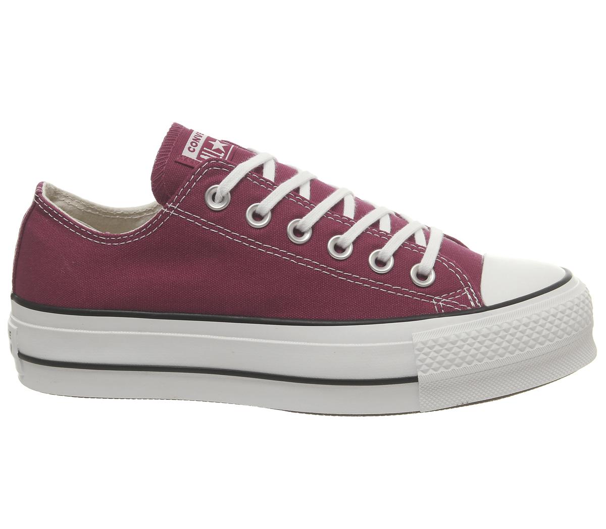 ConverseAll Star Low Platform TrainersRhubarb White Black