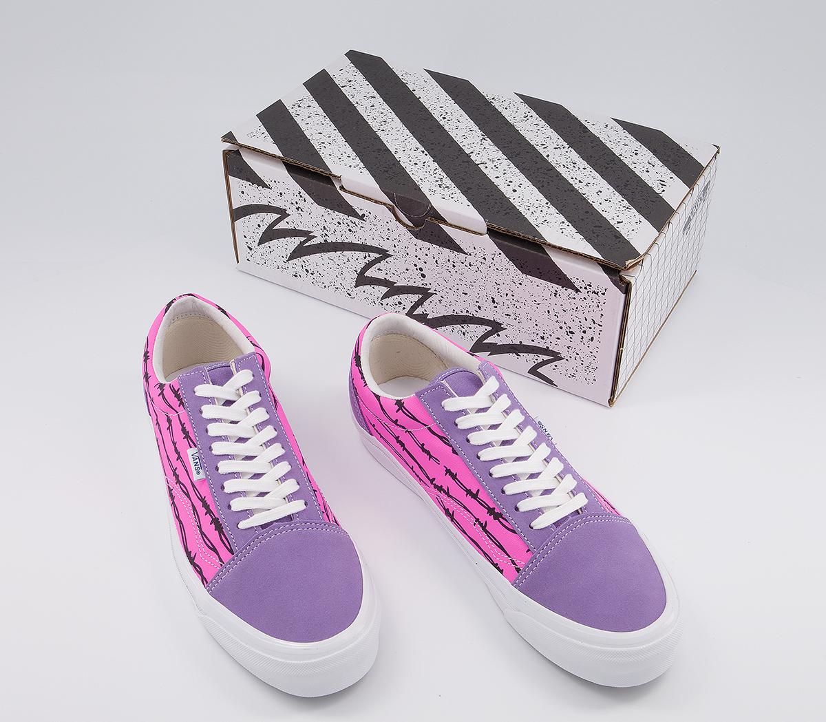 Vans Vault Og Old Skool Lx Trainers Vans Vault Og Old Skool Lx Trainers Barbed Wire Chalk Violet Sugar Plum