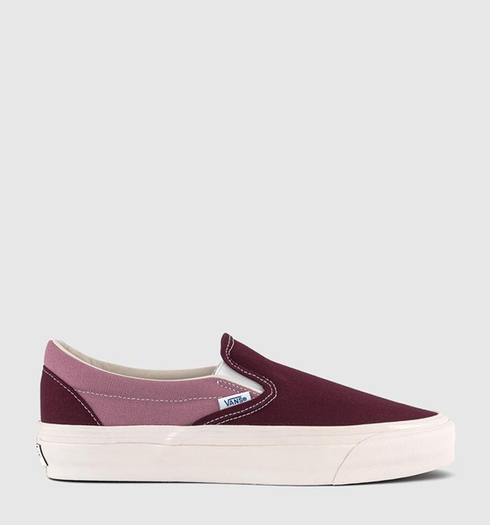 Maroon vans slip ons best sale