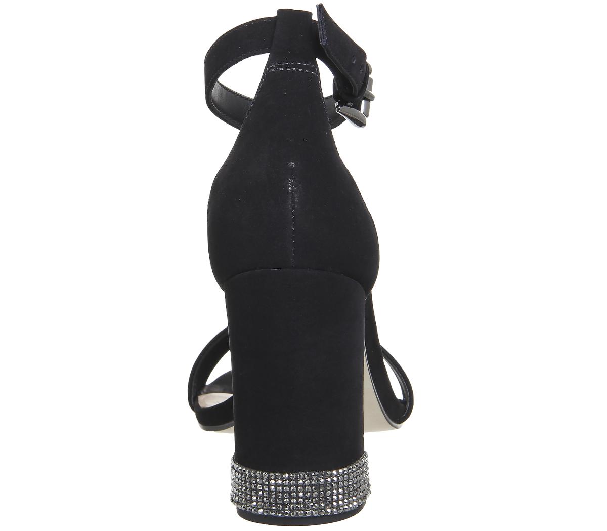 thumbnail image 2 of NINA Women's Satin Ankle Strap Heels - Black 9 Medium Dress Sandals With 3.5 Inch Heel 2 of 11