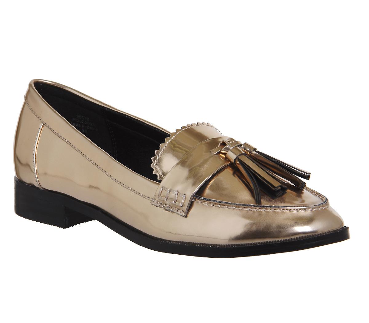 OFFICEPinball Tassel LoafersRose Gold Mirror