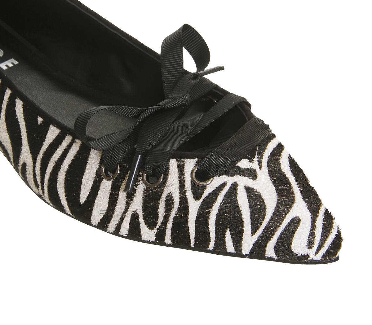 OFFICEPortia Lace Front PointZebra Print Cow Hair