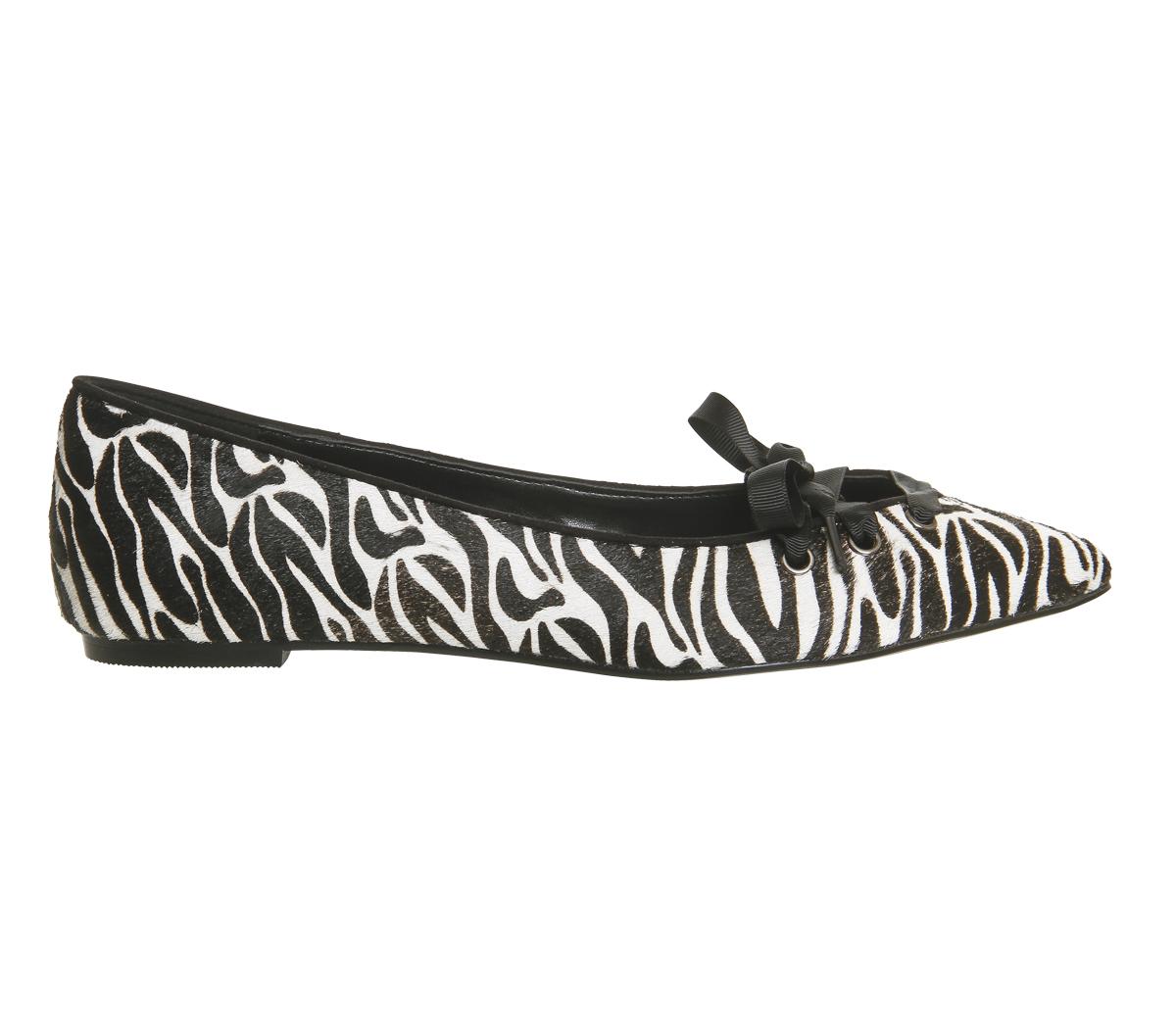 OFFICEPortia Lace Front PointZebra Print Cow Hair