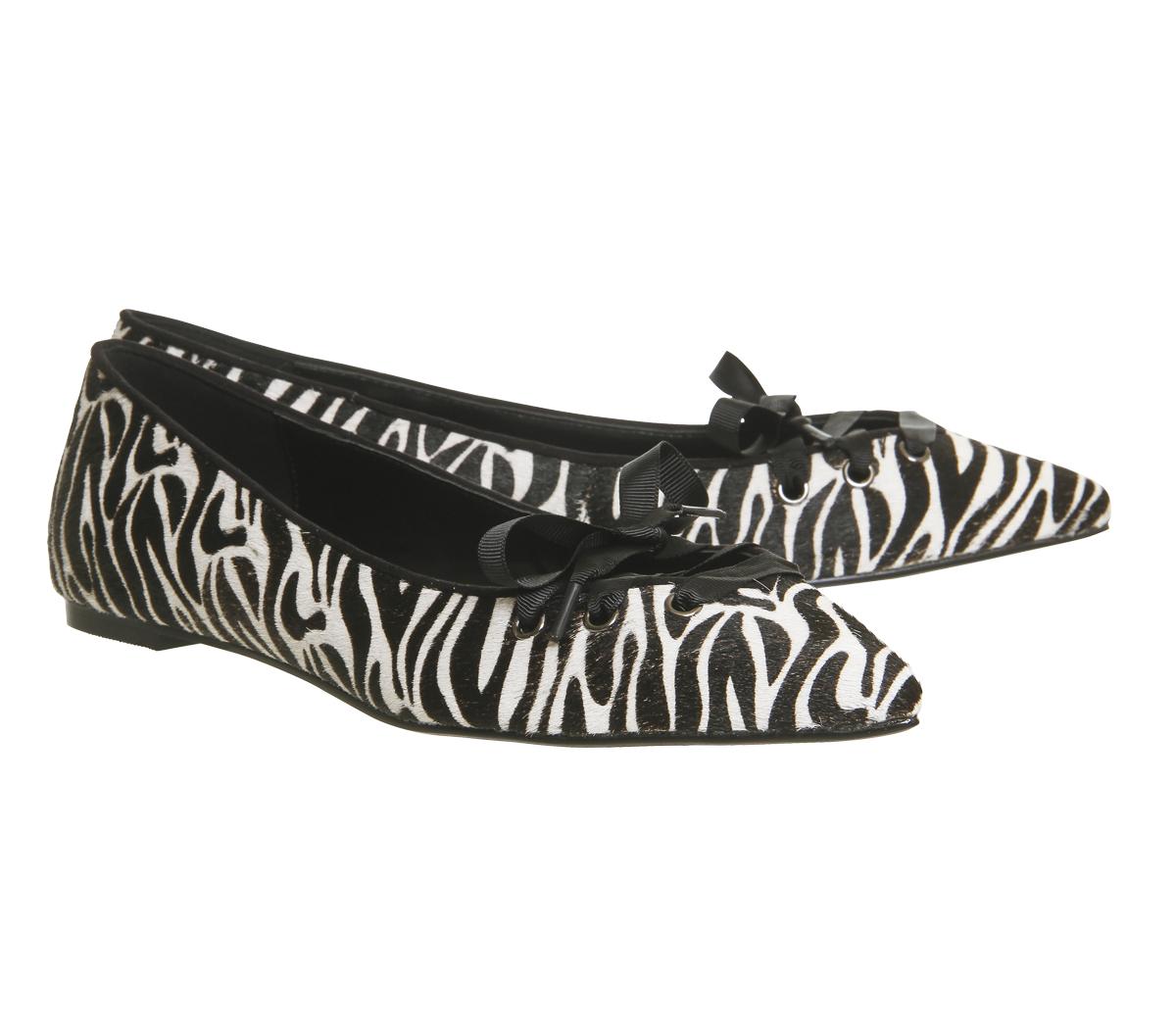 OFFICEPortia Lace Front PointZebra Print Cow Hair