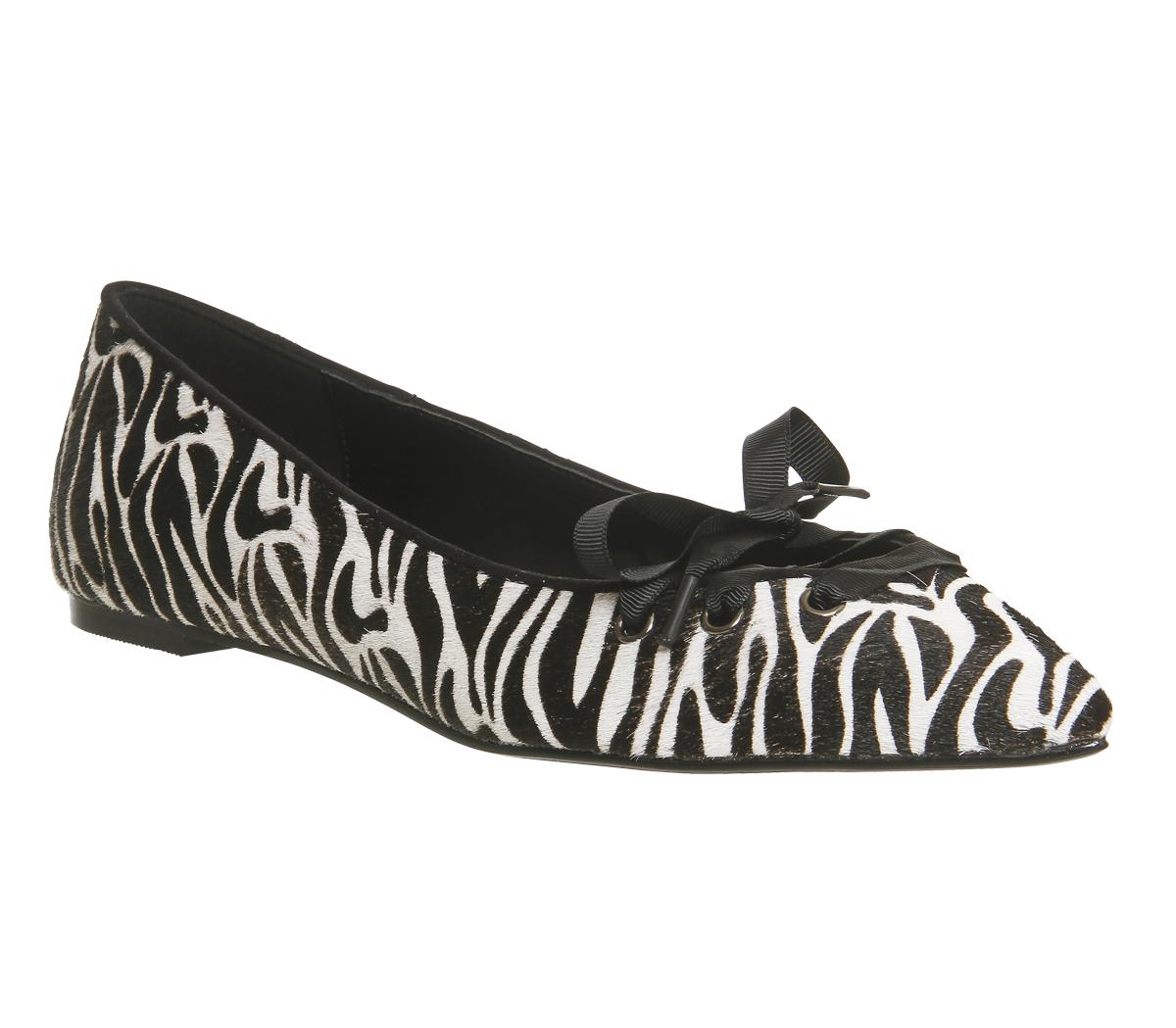 OFFICEPortia Lace Front PointZebra Print Cow Hair