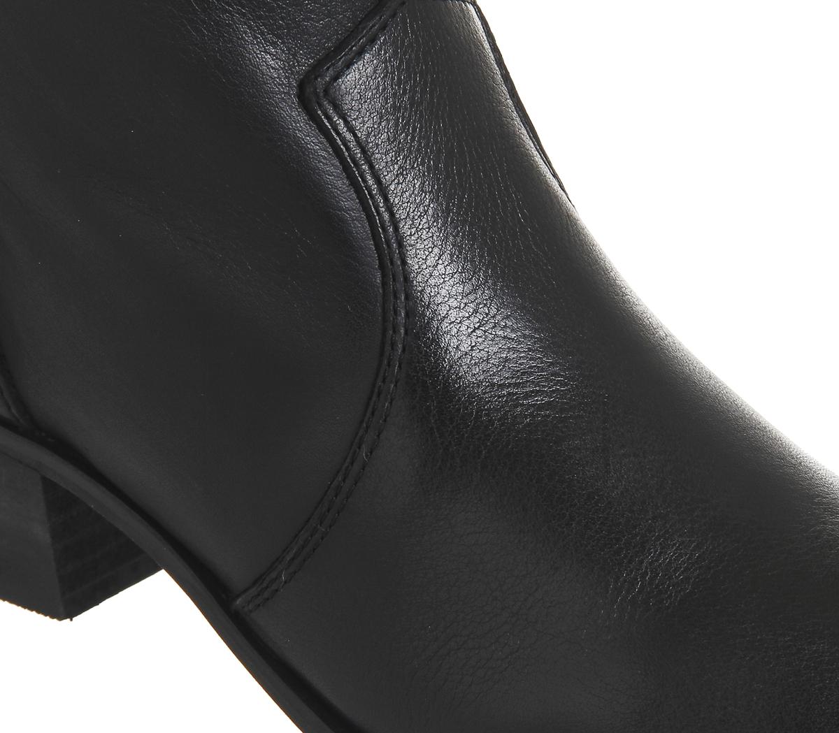 OFFICELeighton Unlined Western BootsBlack Leather