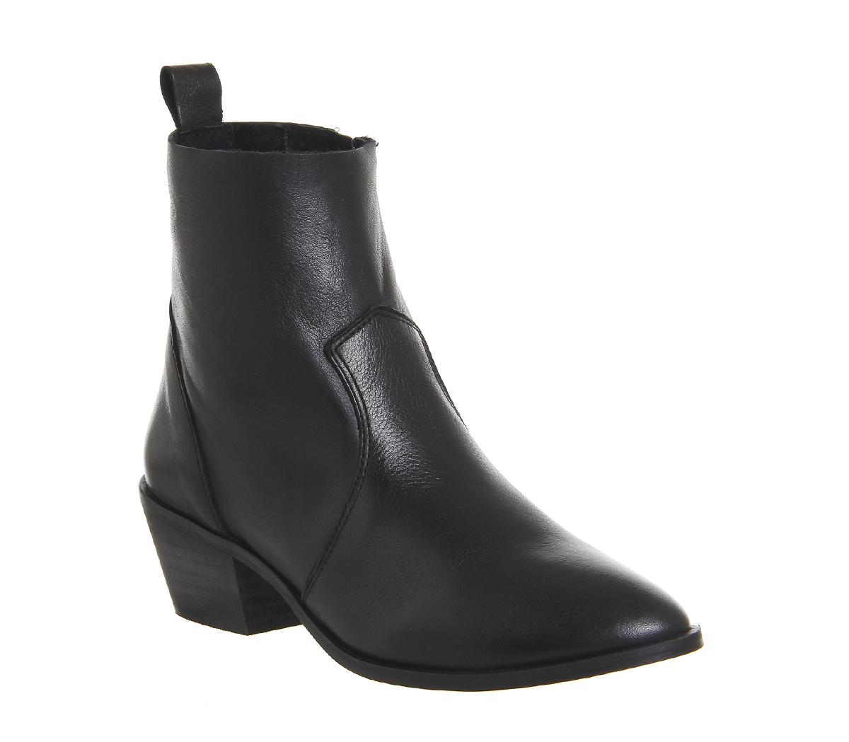 OFFICELeighton Unlined Western BootsBlack Leather