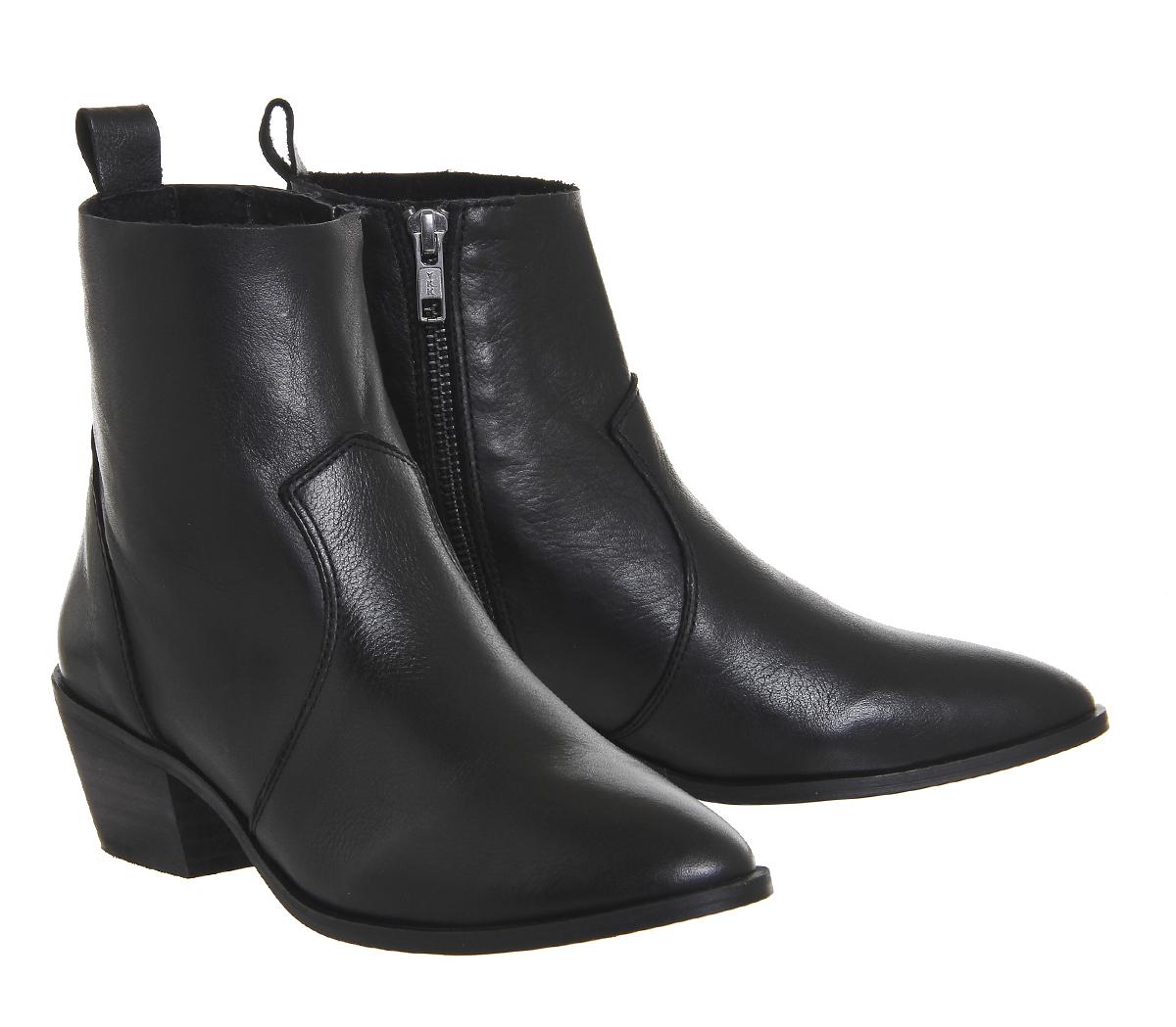 OFFICELeighton Unlined Western BootsBlack Leather