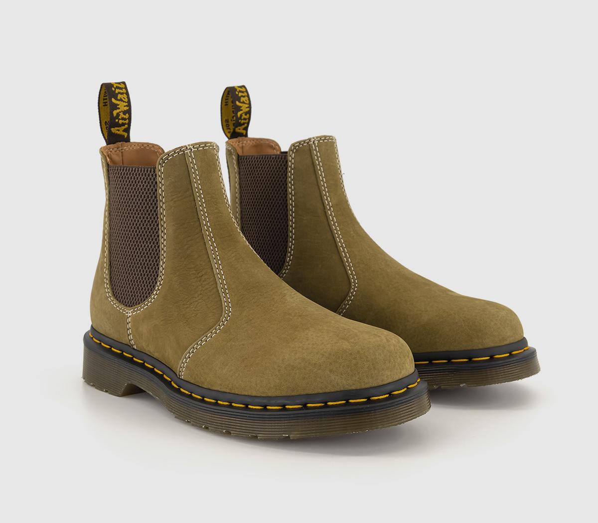 Dr. Martens Womens 2976 Chelsea Boots Muted Olive Green, 7
