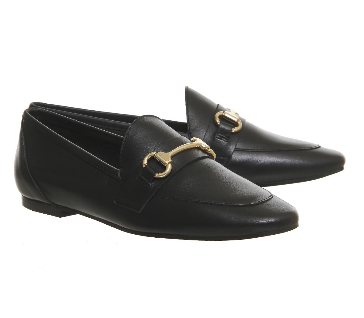 OFFICE Destiny Trim Loafers Black Leather - Flat Shoes for Women