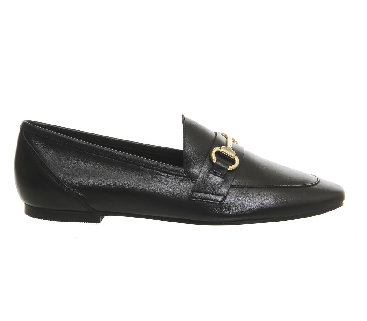 womens slip on loafers black