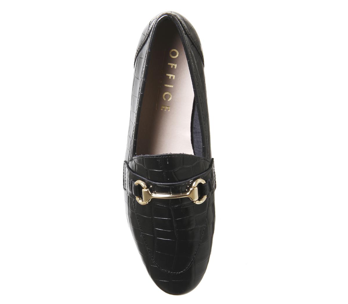 OFFICEDestiny Trim LoaferBlack Croc Leather