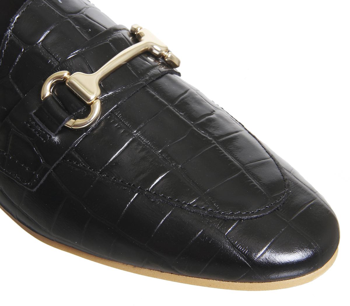 OFFICEDestiny Trim LoaferBlack Croc Leather