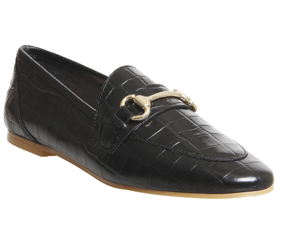 OFFICEDestiny Trim LoaferBlack Croc Leather