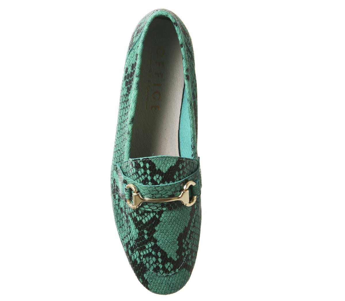 OFFICEDestiny Trim LoaferGreen Snake Leather