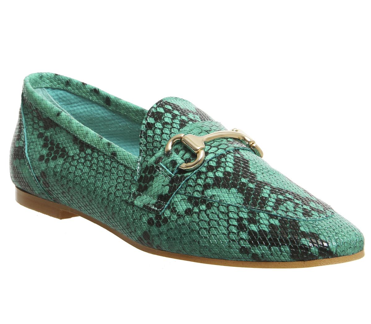 OFFICEDestiny Trim LoaferGreen Snake Leather