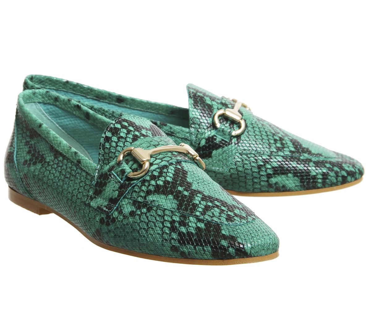 OFFICEDestiny Trim LoaferGreen Snake Leather