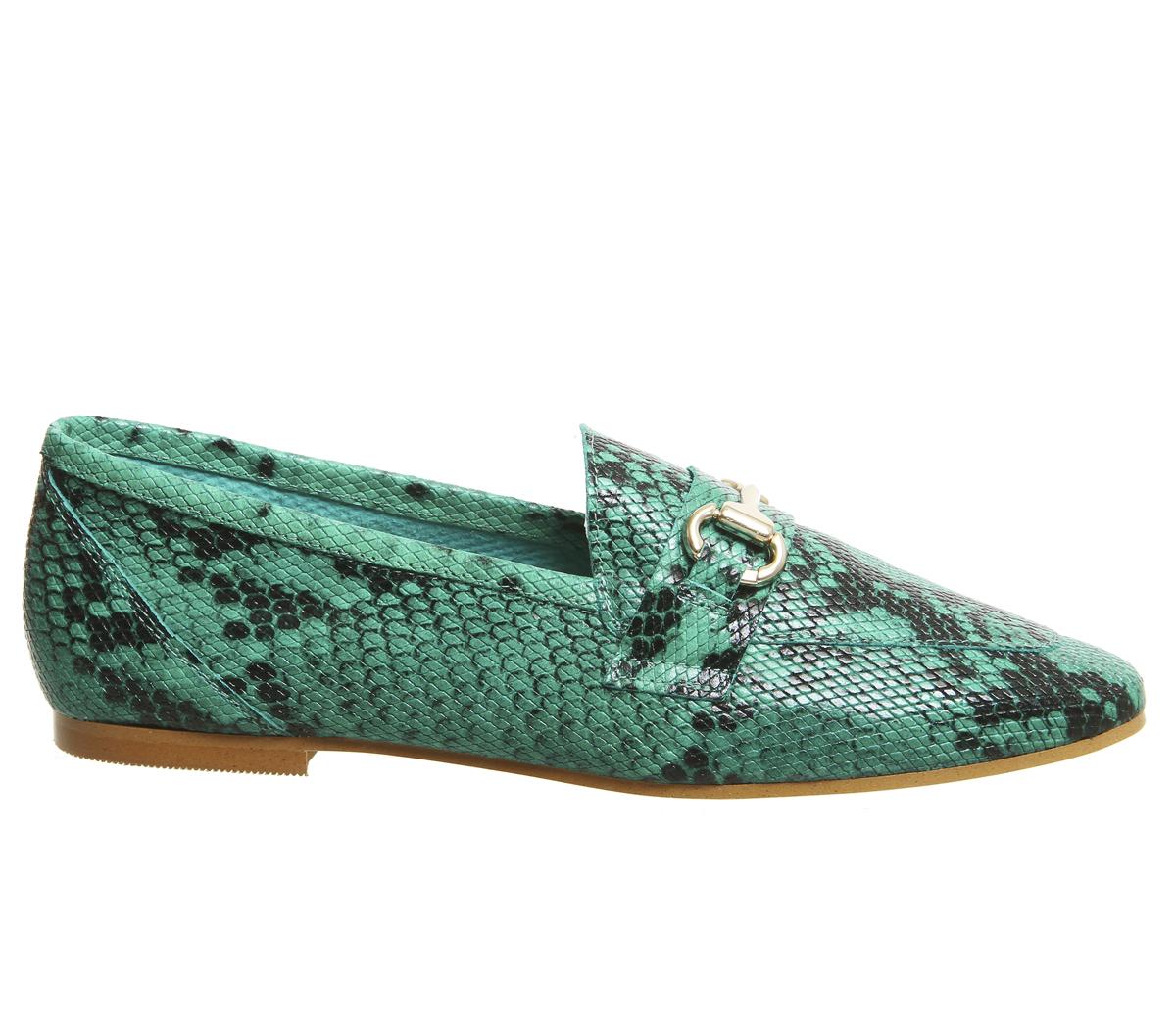 OFFICEDestiny Trim LoaferGreen Snake Leather