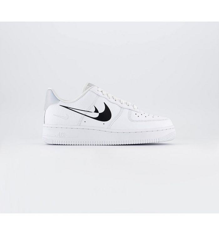 Nike Air Force 1 07 Trainers White Black Leather,Pink,Grey,White