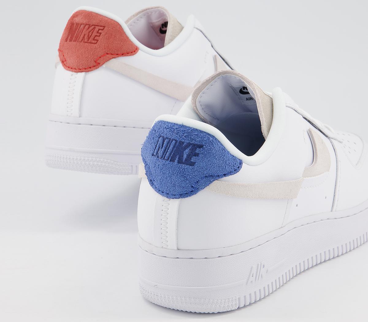 air force 1 07 trainers white platinum tint game royal red