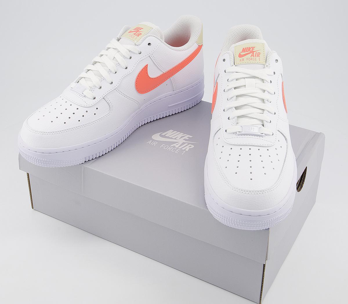 Nike Air Force 07 Trainers White Atomic Pink Fossil White Nike