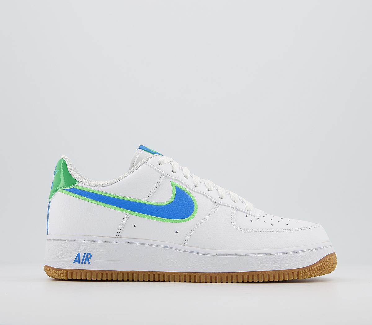 NikeAir Force 1 07 TrainersWhite Photo Blue Poison Green