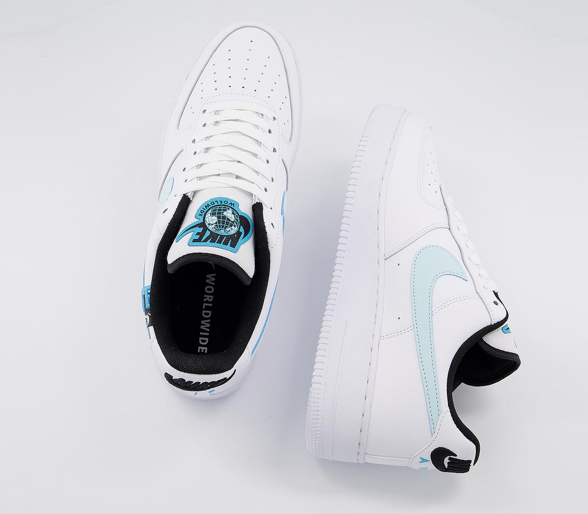NikeAir Force 1 07 TrainersWhite Black Blue Fury Ww