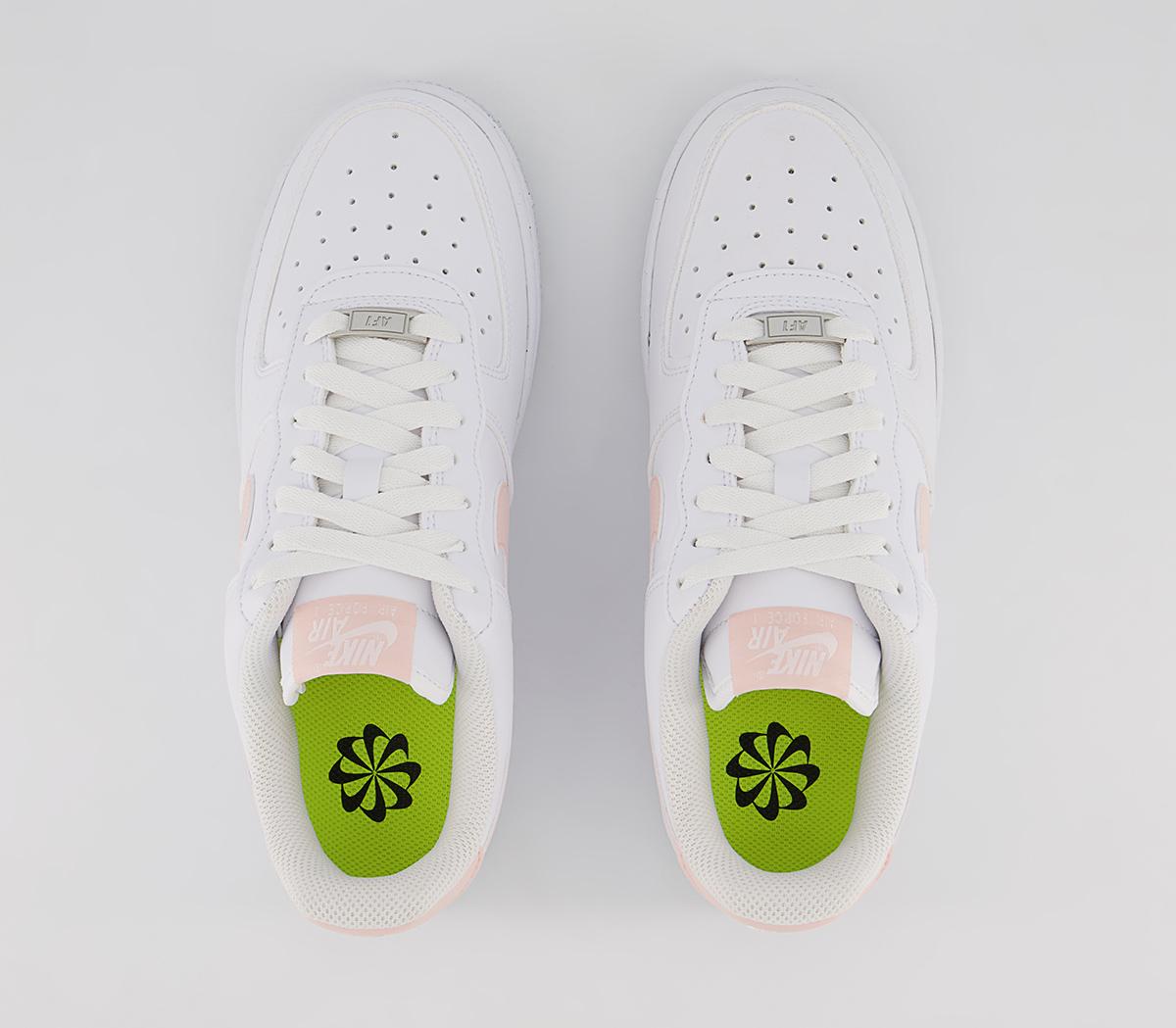 Nike Air Force 1 07 Trainers Nike Air Force 1 07 Trainers White Pale Coral Black Metallic Silver