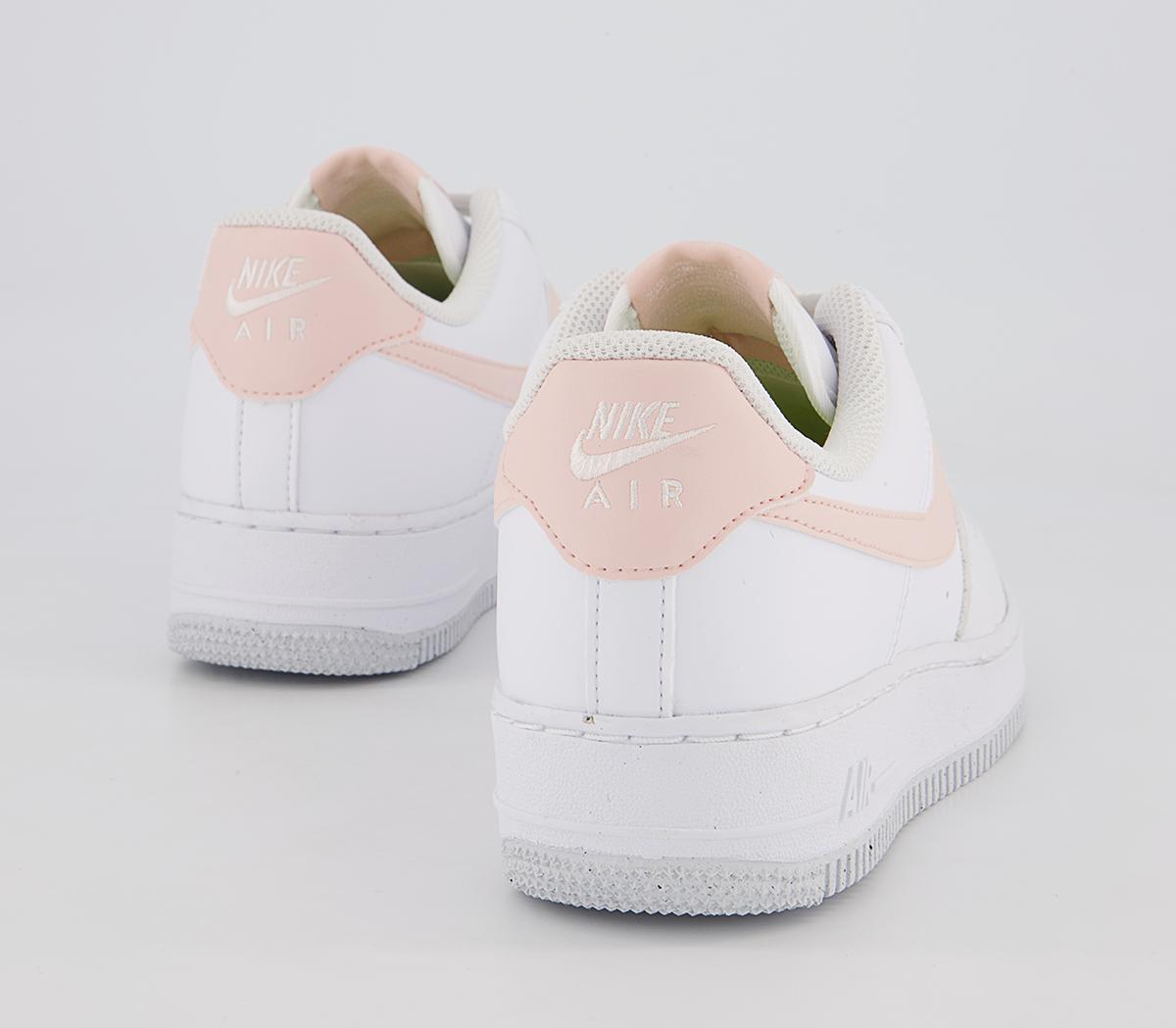 Nike Air Force 1 07 Trainers Nike Air Force 1 07 Trainers White Pale Coral Black Metallic Silver