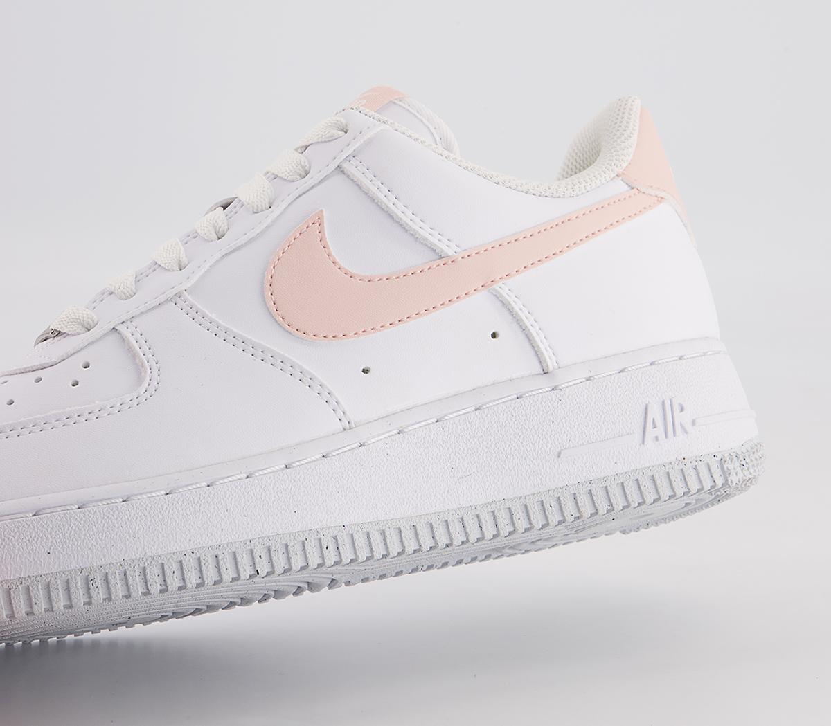 Nike Air Force 1 07 Trainers Nike Air Force 1 07 Trainers White Pale Coral Black Metallic Silver