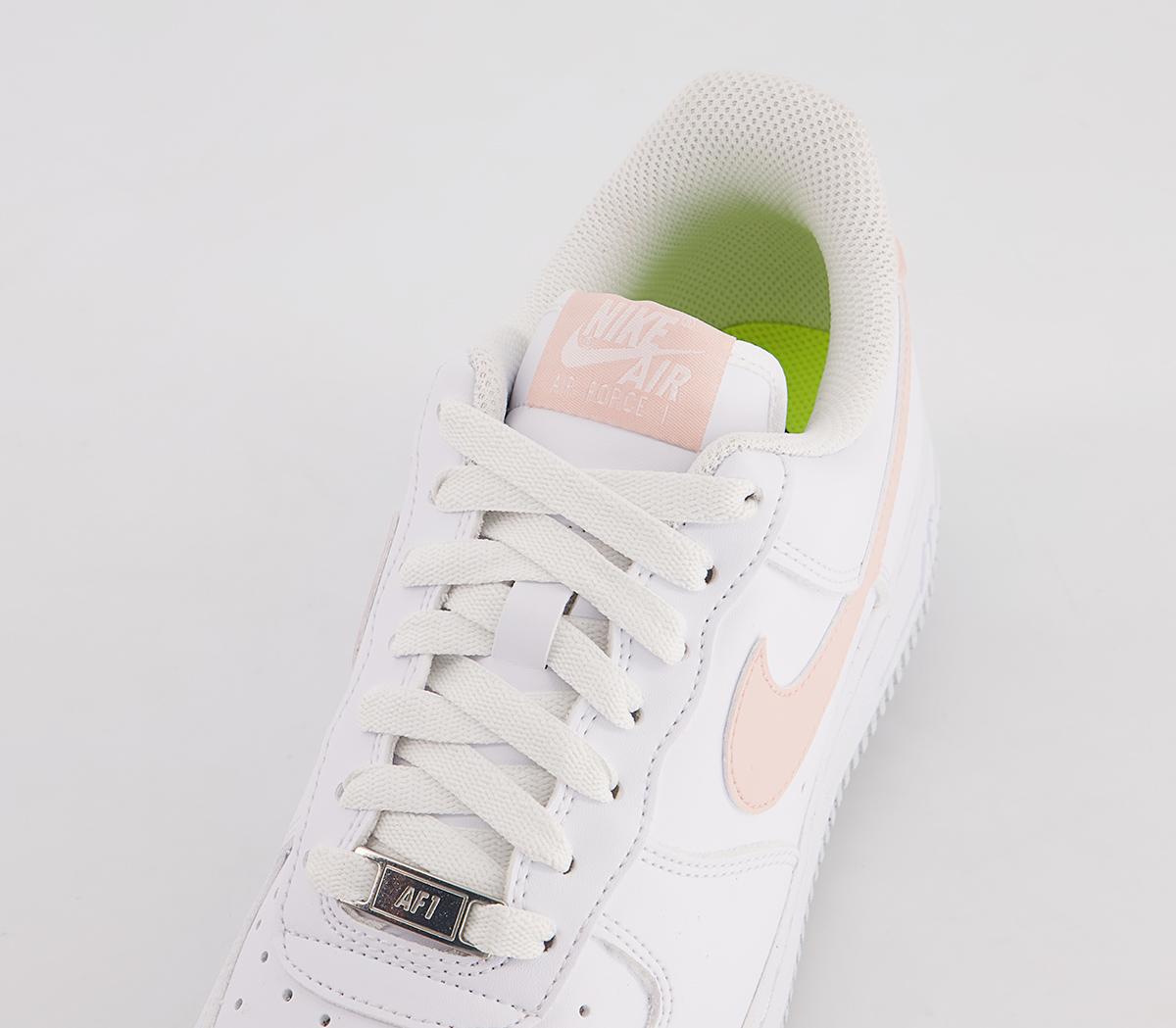 Nike Air Force 1 07 Trainers Nike Air Force 1 07 Trainers White Pale Coral Black Metallic Silver