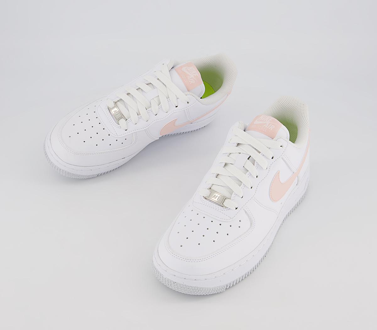 Nike Air Force 1 07 Trainers Nike Air Force 1 07 Trainers White Pale Coral Black Metallic Silver