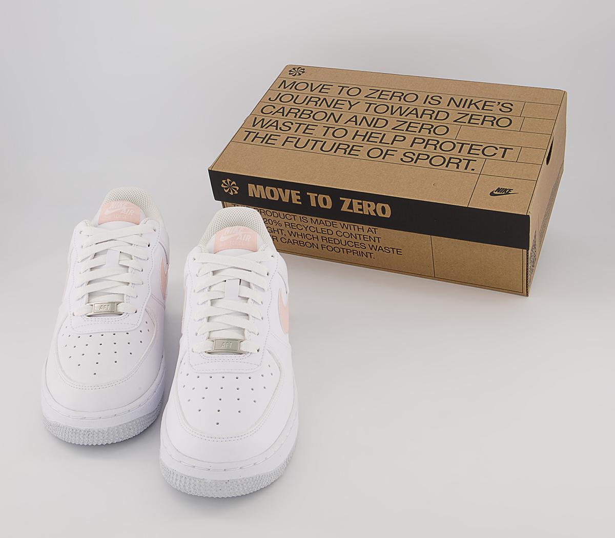 Nike Air Force 1 07 Trainers Nike Air Force 1 07 Trainers White Pale Coral Black Metallic Silver
