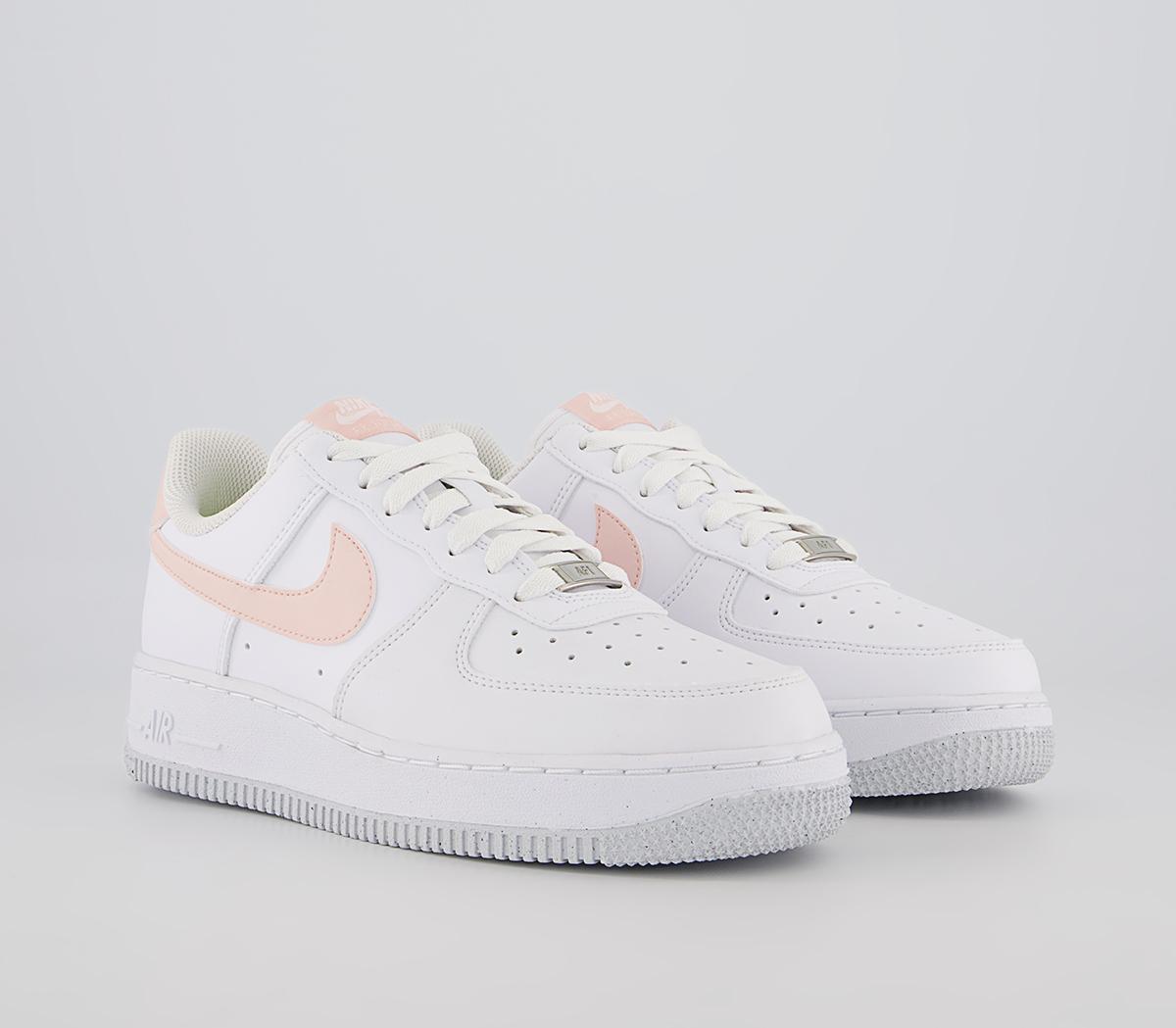 Nike Air Force 1 07 Trainers Nike Air Force 1 07 Trainers White Pale Coral Black Metallic Silver
