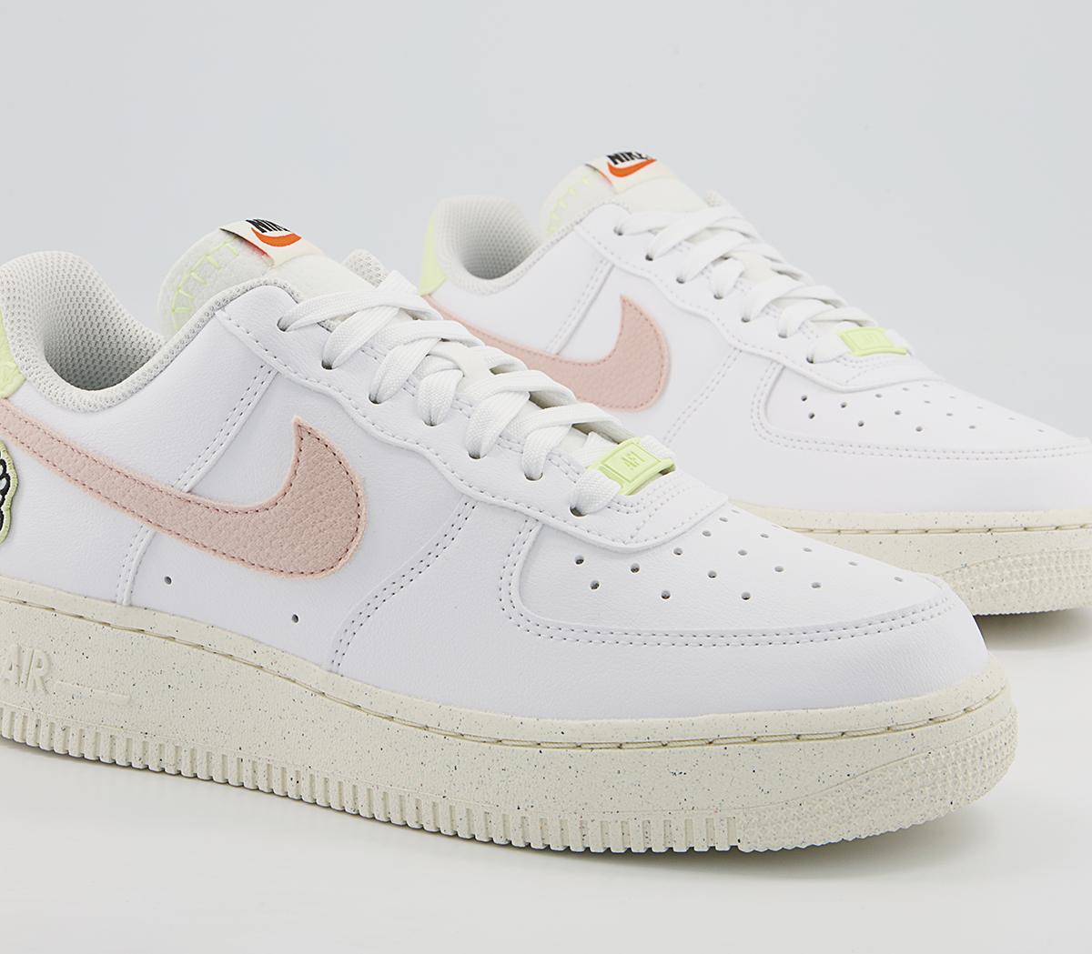 Nike Air Force 1 07 Trainers Nike Air Force 1 07 Trainers White Pink Oxford Boarder Blue