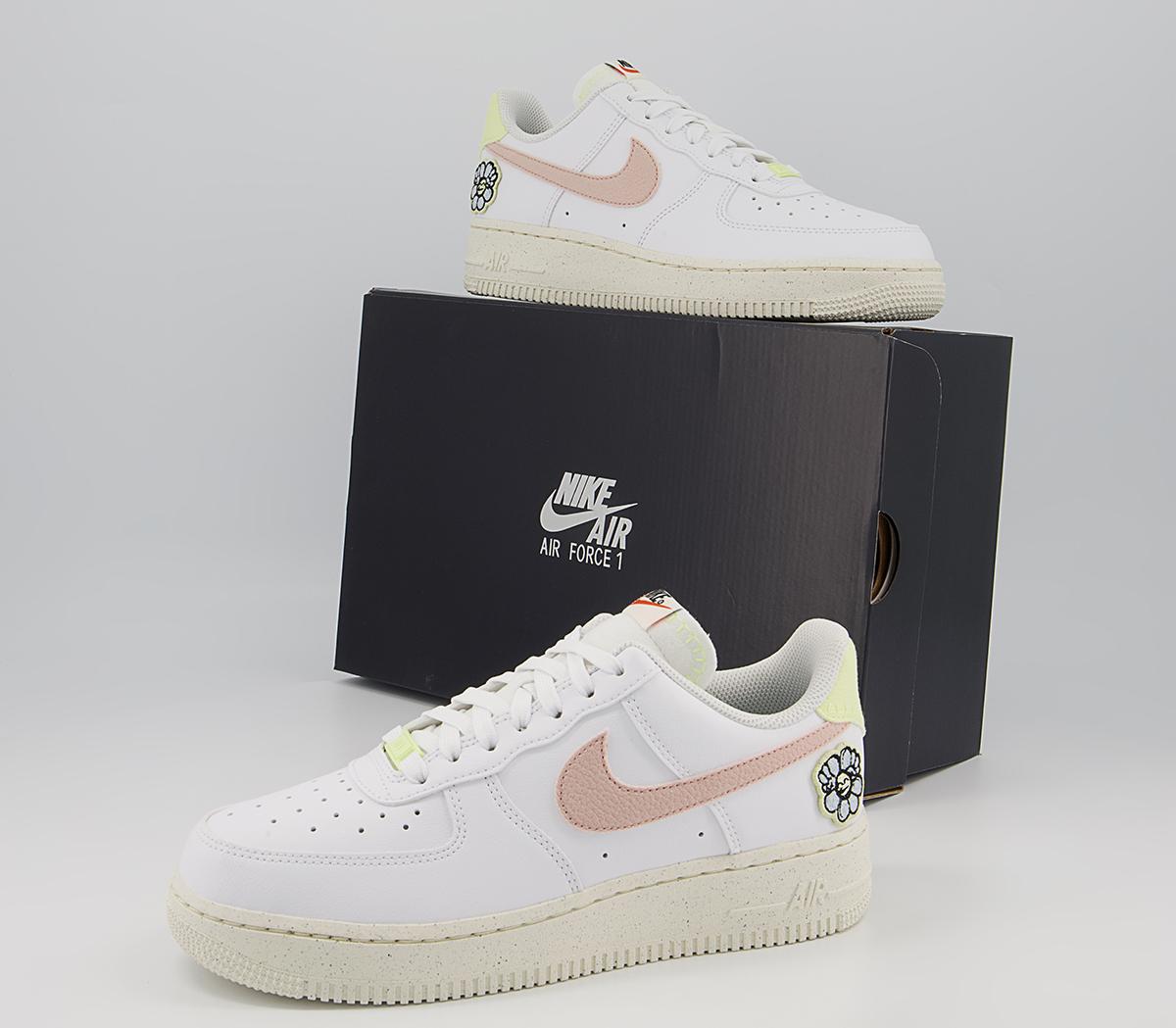 Nike Air Force 1 07 Trainers Nike Air Force 1 07 Trainers White Pink Oxford Boarder Blue