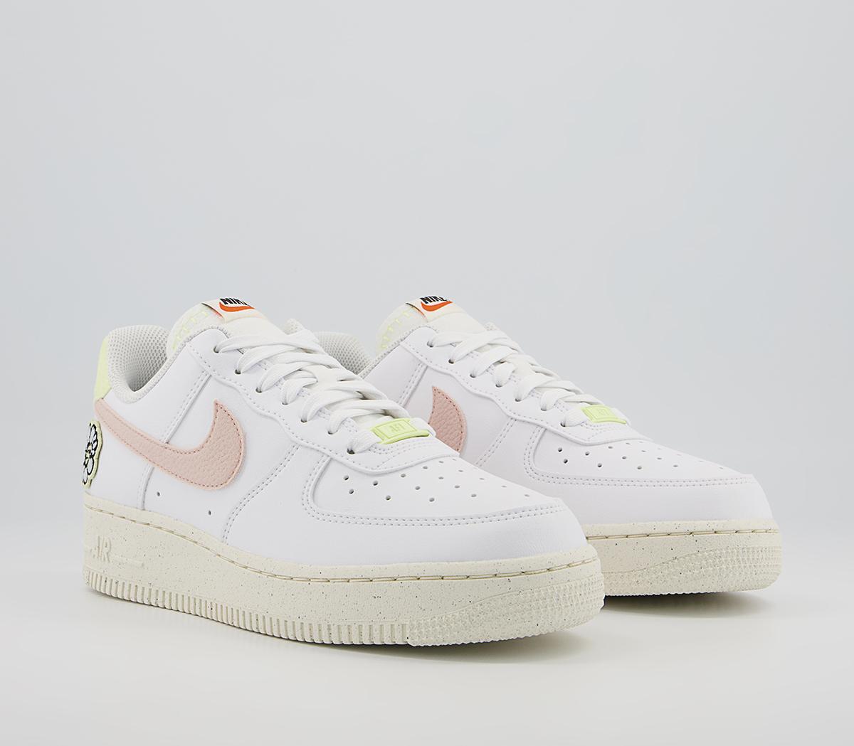 Nike Air Force 1 07 Trainers Nike Air Force 1 07 Trainers White Pink Oxford Boarder Blue